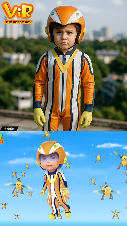 Vir the robo boy | Cartoon characters in real life 🔥 #virtherobotboy