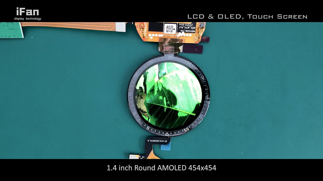 1.4 inch Round AM OLED Custom Circular Touch Screen 454×454 - YouTube