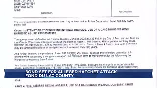 $5 million cash bond set for Ripon man accused of attacking woman with hatchet