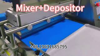 Cake mixer with cake depositor