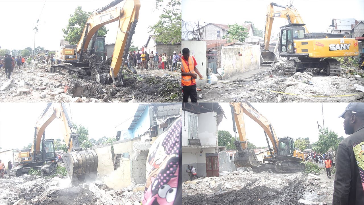 DEMOLITION DANS L'AVENUE ABATTOIRE ROUTE KIFOYI  VERS ENTRE BETHANIE