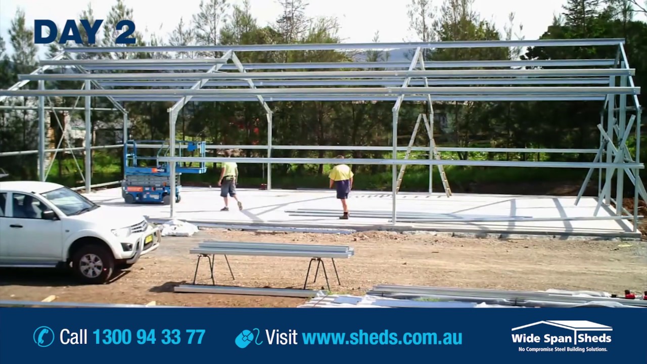 Wide Span Sheds - Construction Timelapse - YouTube