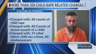 Towanda man arrested on more than 200 counts relating to child rape/sex abuse
