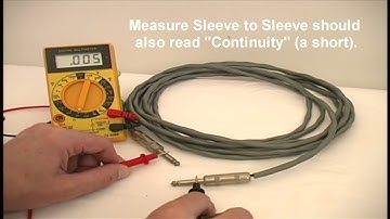 How to Test a 1/4" to 1/4" Speaker Cable with a Multimeter.