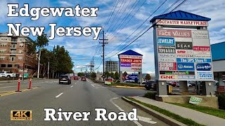 4K Driving River Road, Edgewater, New Jersey / Weehawken To Fort Lee