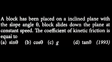 A block has been placed on a inclined plane with the slope angle 0, block slides down LM DTS 04 Q6