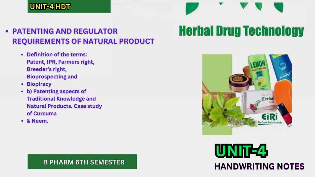 Patenting | patent | IPR | farmers right | Case study of Neem and Curcuma