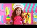 Alice Pretend Play with Toy Cafe with Kitchen Playset