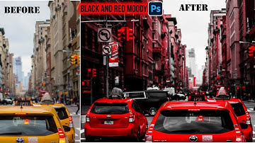 Black or Red Tone Present - Photoshop | Black or Red Moody Color Grading Photoshop