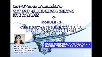 CET203 FM - Module 2- velocity & acceleration numerical problem#malayalam lecture