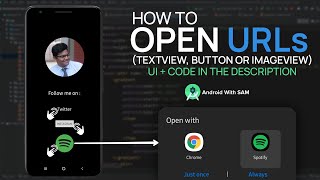 Android Studio 2021(TextView, ImageView 및 버튼)에서 인텐트를 사용하여 URL을 여는 방법 | 코드 제공 screenshot 5