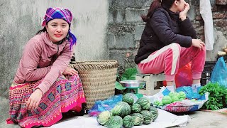 17 year old girl harvests pumpkins to sell at the market