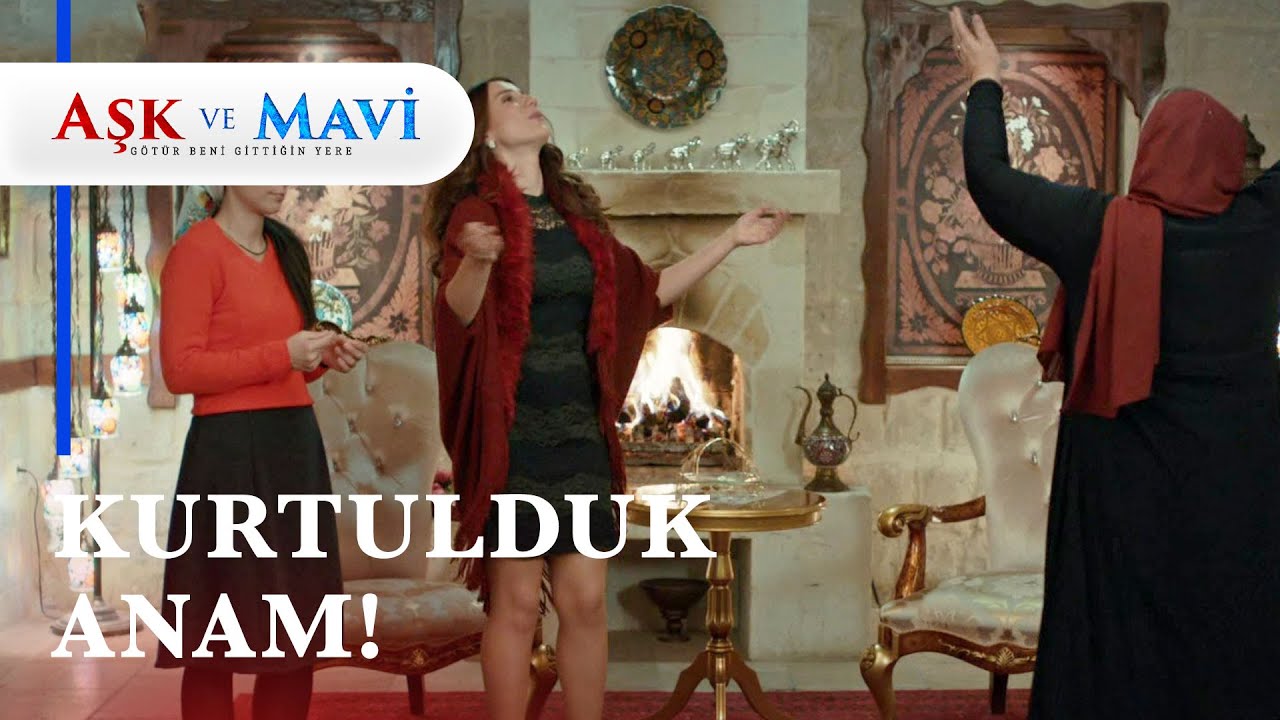 Ali ve Mavi'nin boşanacağını öğrenen Refika göbek attı - Aşk ve Mavi 5. Bölüm