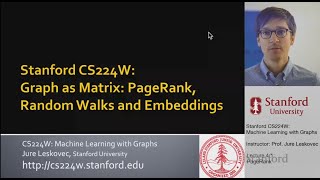 Stanford CS224W: Machine Learning with Graphs | 2021 | Lecture 4.1 - PageRank