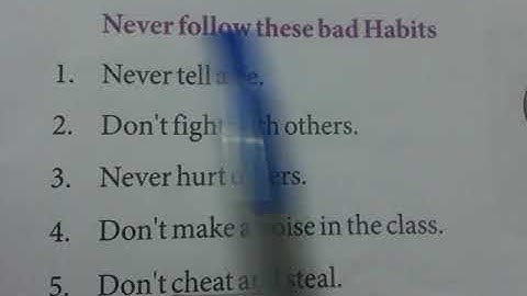 Class 1st - Value Education - Chapter 4 - Good Habits - Part 3