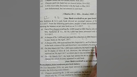 TS Reddy A Murthy. Exercise 17. Bank Reconciliation Statement. #bcomaccounting #bankreconciliation