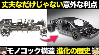 飛行機から始まった革新技術 モノコック構造の仕組み・利点・歴史を徹底解説【ゆっくり解説】【クルマの雑学】