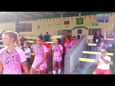 Women's Football Team Walk Out For Semi Finals At Island Games, July 13 2023