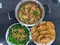 泰式鸡 Thai Style Chicken | 蒜蓉芥兰 Baby KaiLanwith Garlic | 香炸虾饼 Crispy Prawn Fitters