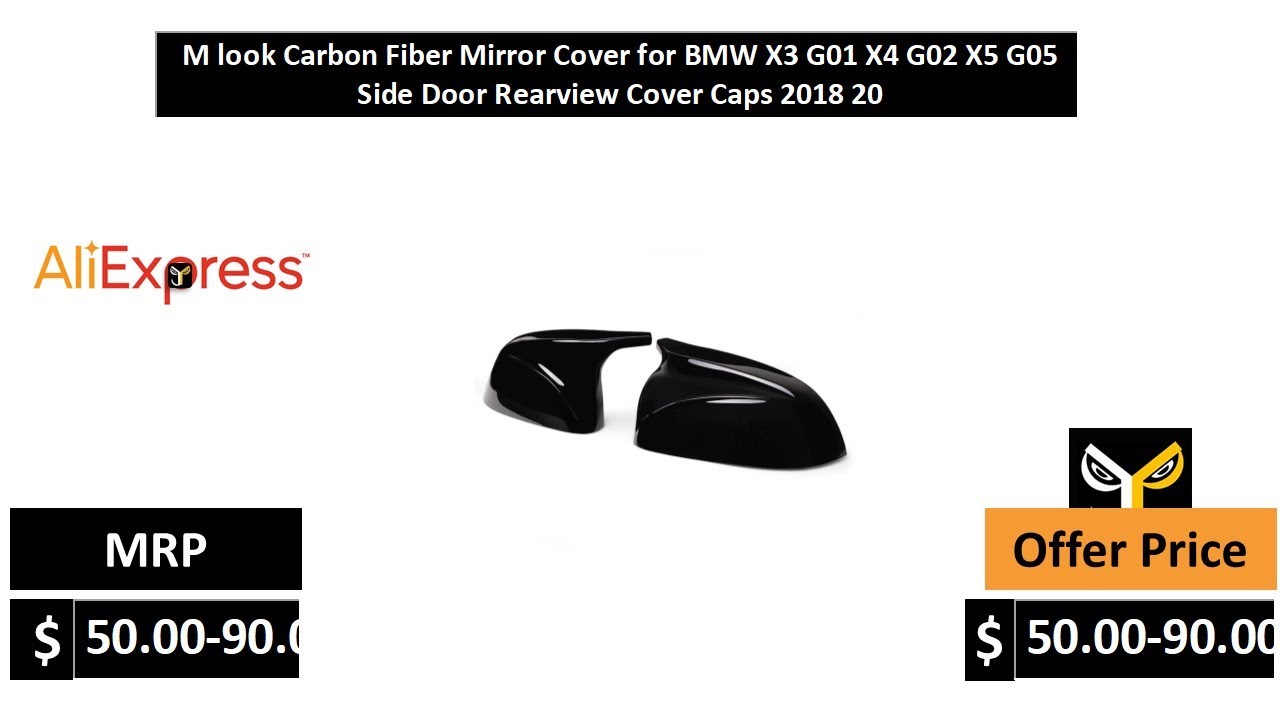 For BMW X3 G01 X4 G02 X5 G05 Carbon Fiber Side Mirror Cover Cap Replace Type 18+