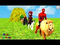 Paint Animals Gorilla Cow Lion Elephant Dinosaurs Dragons and T-Rex Fountain Crossing Animal Cartoon