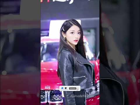 Asian Woman In Leather At A Car Show 2024 | #nightdress #naughtyone #asian #woman #carshow #2024 #4k