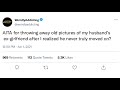 FULL STORY: AITA for throwing away old pictures of my husband's ex-gf?
