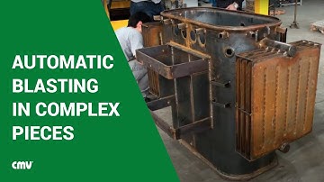 Overhead monorail shot blast machine | Automatic blasting on complex pieces | cmvblasting.com