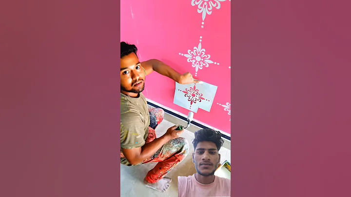 Stencil Design🏡#art #viralvideo #trendingvideo #shortfeed #shorts #wallpainting #reels