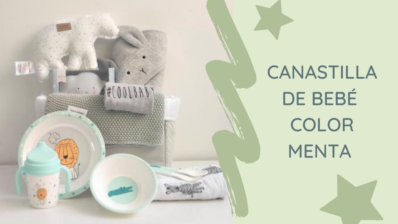 Canastilla de bebé para regalar color mint 👶 -Tu Bebebox