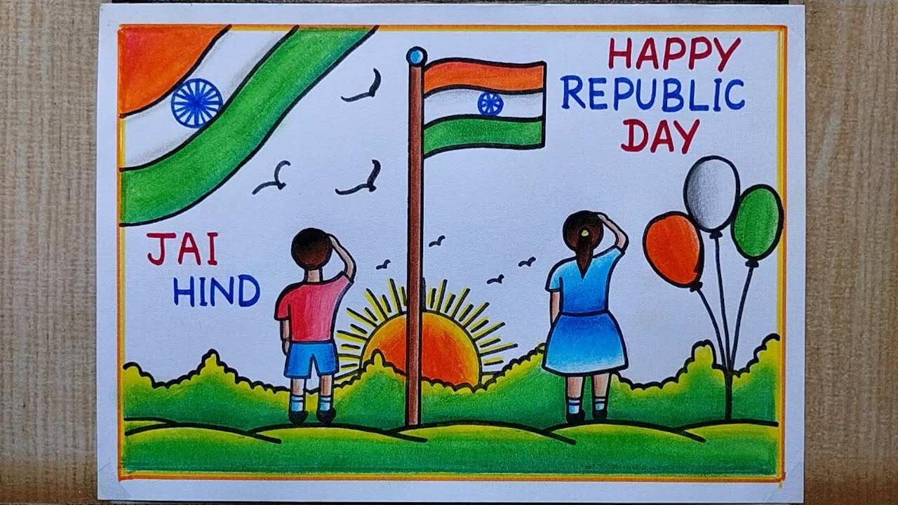 Republic Day Poster Drawing easy How to draw republic day drawing