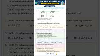 Class 7- large number around us|practice sheet|The solutions are listed in the description#arivtube