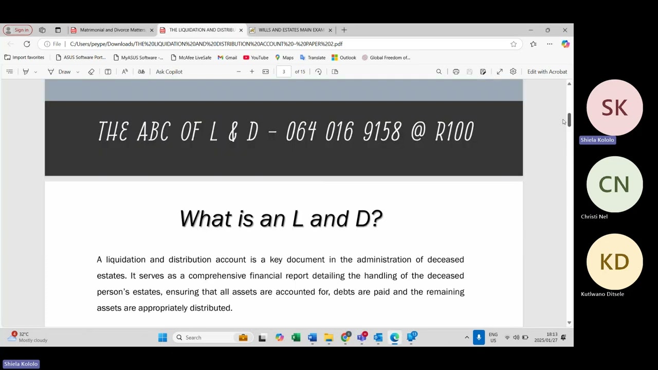 Wills and Estates private session tackling the basic principles
