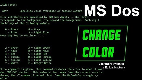How to change colour in MS-DOS | MS-DOS colour change
