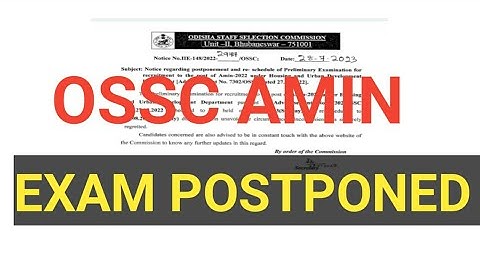 OSSC AMIN EXAM POSTPONED //OSSC UPDATE //khagapati talk official