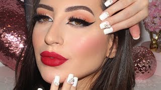 Easy Cat Eyes + Red Lips Makeup Look | Melissa Samways