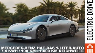 Mercedes hat das 1-Liter-Auto! 7,4 kwh/100 km Verbrauch - Vision EQXX | Electric Drive News