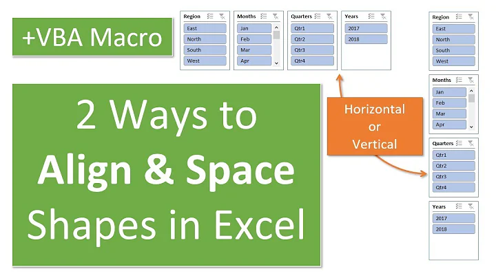 2 Ways to Align & Distribute Shapes in Excel + VBA Macro (Part 1)