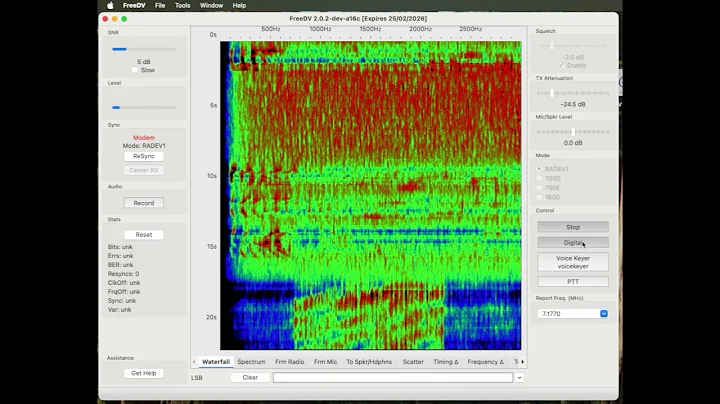 FreeDV RADEV1 vs Analog