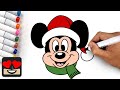 How To Draw Christmas Mickey Mouse