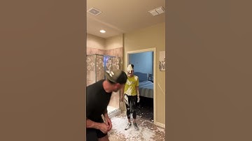 Water and shaving cream 😂😂😂 #setup #complete