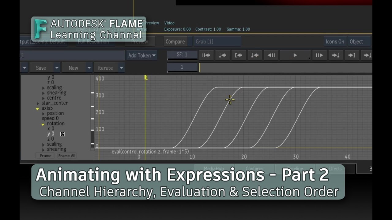 flinty Animating with Expressions - P2 - Channel Hierarchy, Evaluation & Selection Order - Flame 2019.2