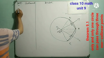 LECTURE #83 THEOREM 9.1 ONE AND ONLY ONE CIRCLE CAN PASS THROUGH 3 NON COLLINEAR POINTS 10 MATH KPK