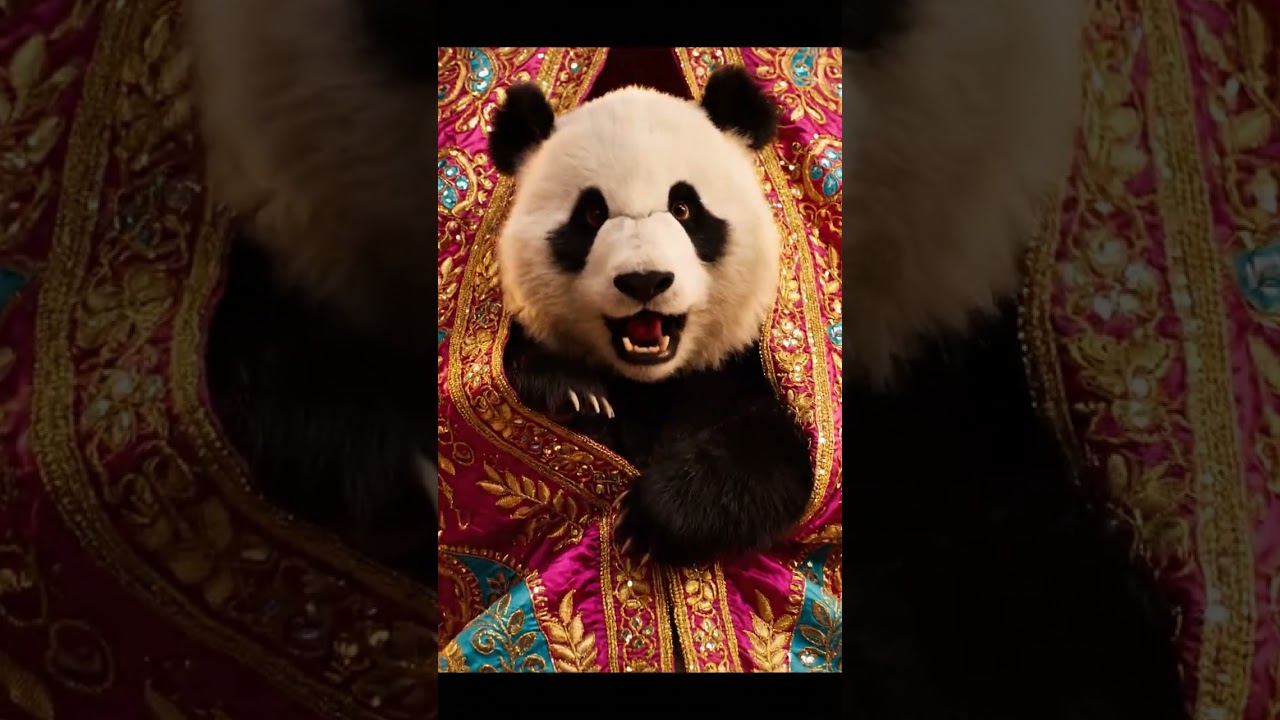 Panda Gets Stuck in Huge Silk Festival Robe — Calls for Help in Urdu | Nebula Shots
