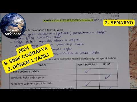 Coğrafya 9. Sınıf 2. Dönem 1. Yazılı Çözümü 2