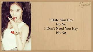 4MINUTE - Hate (Easy Lyrics)