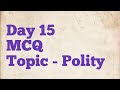 Daily mcq day 15 polity upsc prelims shorts