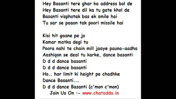 Dance Basanti Lyrics - Ungli Song | Shraddha Kapoor, Emraan Hashmi