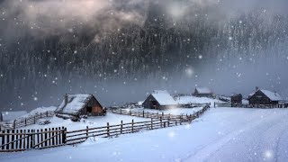 Mountain Village Snowfall & Wind Sounds & Intense Blizzard