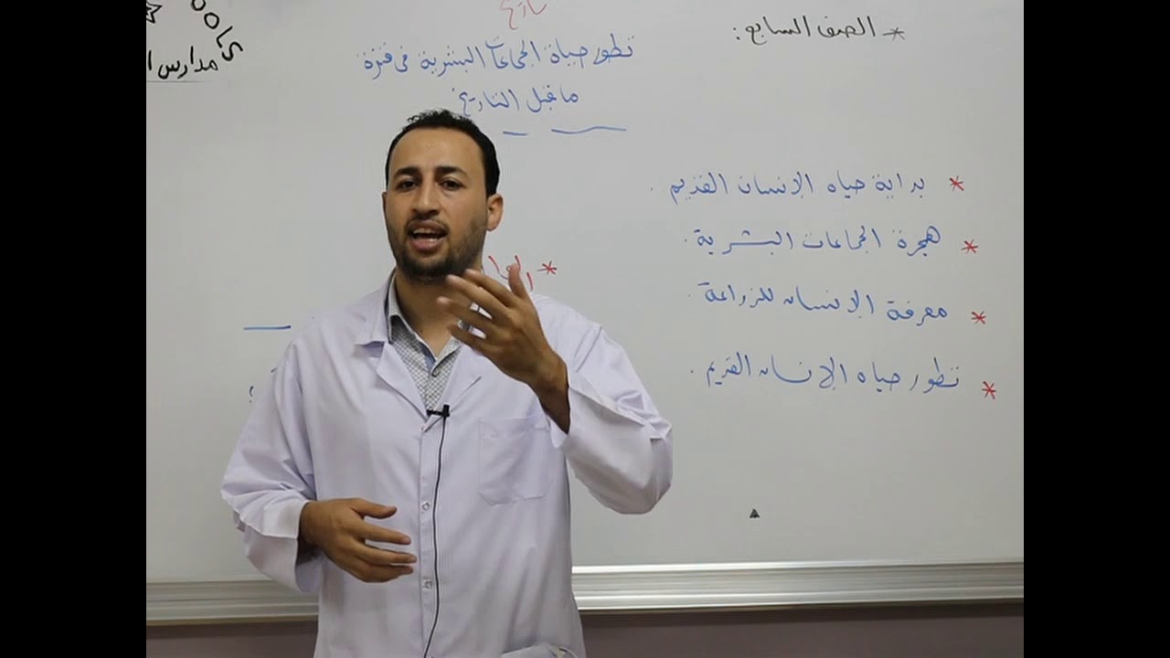 مادة التاريخ للصف السابع الأساسي/   درس تطور حياة الجماعات البشرية في فترة ما قبل التاريخ